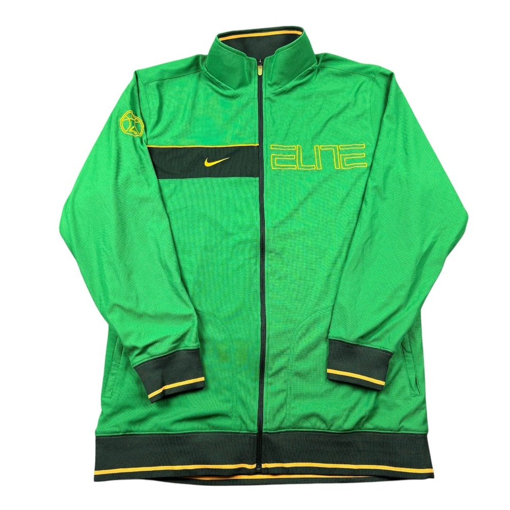 Y2K Nike Elite Jacket Men XL Green Full Zip Warm Up Basketball Sportswear
